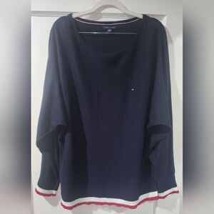 Tommy Hilfiger Classic Navy Sweater with Red and White Accents